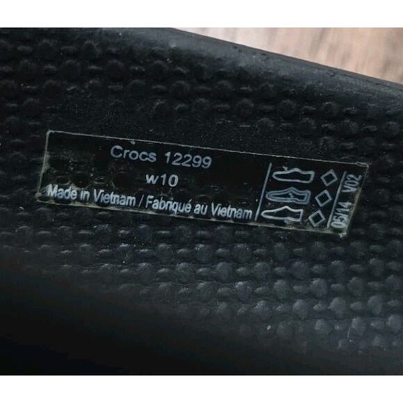 CROCS Black Patent Cap Toe Wedge Platforms High Heels Shoes Womens Sz 10 - Picture 12 of 13